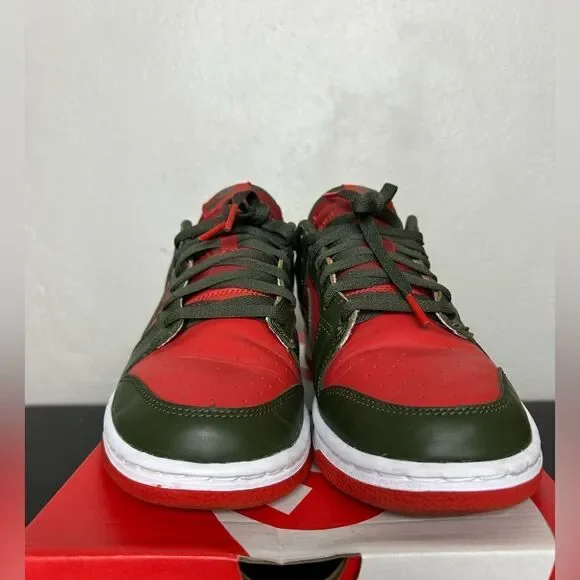 Nike Dunk Low Retro Mystic Red/Cargo Khaki Size 7.5 #DV0833-600